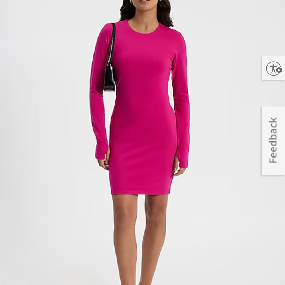 Express Fuchsia Long Sleeve Dress